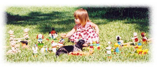 Lauren and the toys.
